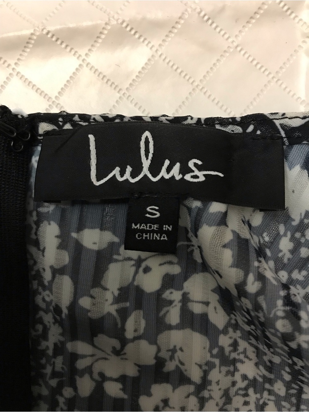Lulu's Black & White Floral Long-Sleeve V-Neck Mini Dress - Picture 7 of 10